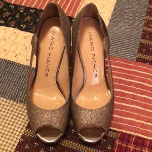 Marc Fisher multi color heels peep toe